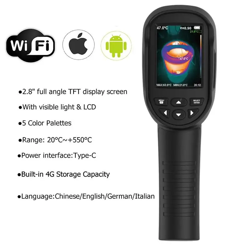 HT-06, Kamera Termal WIFI deng - Thermal Imaging Camera 256X192 ulasan dan harga